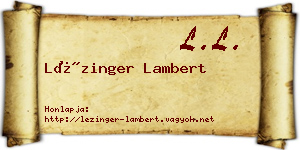 Lézinger Lambert névjegykártya